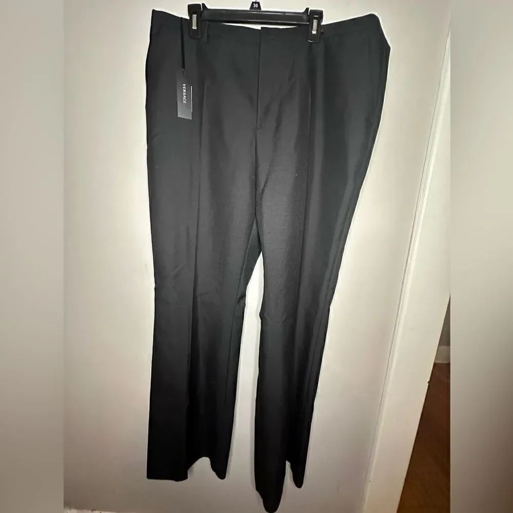 Versace Wool / Mohair Black Slacks Plus Size